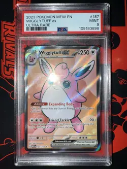 Pokemon TCG English 151 Wigglytuff #187 Full Art Card *MINT PSA 9* - Image 1