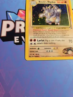 LP- Brock's Rhydon Holo 2/132 Gym Heroes Pokemon Card - Image 3