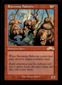 Ravenous Baboons LP Light Play Exodus MTG [6735] - Image 1