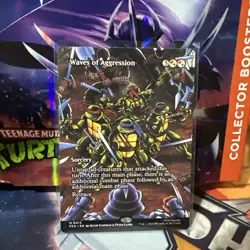Waves of Aggression (Borderless) Mythic Rare MtG Teenage Mutant Ninja Turtles - Image 1