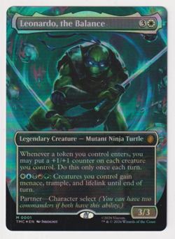 Leonardo, The Balance Commander TMNT 0001 Mythic Borderless Foil NM MTG Magic - Image 1
