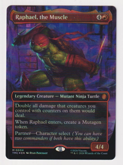 Raphael, The Muscle Commander TMNT 0004 Mythic Borderless Foil NM MTG Magic - Image 1