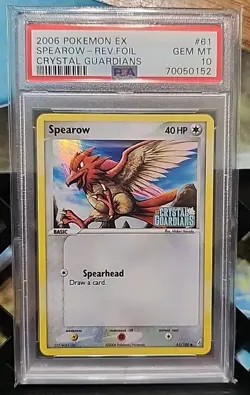 Spearow 61/100 Crystal Guardians Reverse Holo Pokemon Psa 10 - Image 1