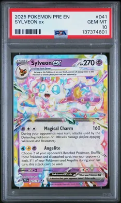 2025 Pokemon Prismatic Evolutions #041 Sylveon Ex - PSA 10 - Image 1