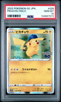 2022 POKEMON GO JPN #028 PIKACHU-HOLO PSA 10 - Image 1