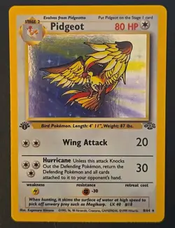 Pidgeot 8/64 Rare Jungle Holo 1st Edition Pokemon Vintage Recently Pulled NMOB - Image 1