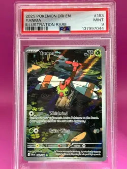 2025 POKEMON DRI EN-DESTINED RIVALS ILLUSTRATION RARE #183 YANMA PSA 9 - Image 2