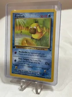 Pokemon TCG Psyduck Fossil 1st Edition Basic 53/62 Regular 50 HP Common 1999 - Image 1
