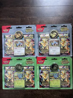 Pokemon TCG ME2.5 Ascended Heroes Blister Bundle Larry Erika Sealed New (4) FOUR - Image 1