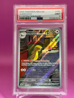 2025 POKEMON MEG EN-MEGA EVOLUTION ILLUSTRATION RARE #153 GUMSHOOS PSA 9 - Image 1
