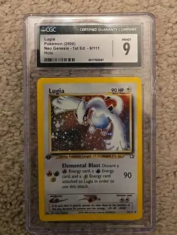 CGC 9 Lugia 1st Edition Neo Genesis Holo Pokemon 2000 9/111 - Image 1