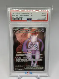Pokemon Team Rocket's Mewtwo ex 213/Sv10 Ultra Rare Holo PSA 9 2025 - Image 1