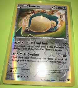 Pokemon TCG Snorlax 77/124 Reverse Holo XY Fates Collide MP - Image 1