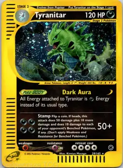 Tyranitar 29/165 Holo Rare Expedition Base Set Pokemon MP - Image 1