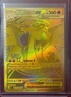 Gold Mega Charizard X EX 130 Pokemon Phantasmal Flames MHR RARE Pack Fresh - Image 3