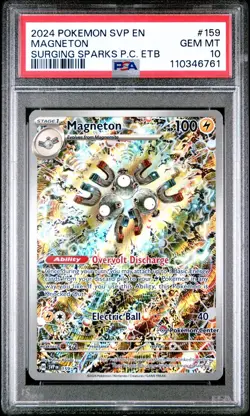 2024 POKEMON BLACK STAR PROMO MAGNETON #159 POKEMON CENTER SURGING ETB PSA 10 - Image 1