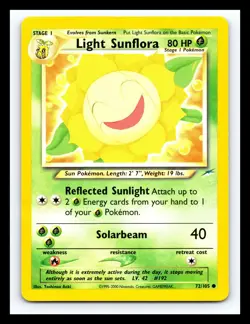 💥 LIGHT SUNFLORA # 72/105 Neo Destiny Non Holo Vintage Pokemon 2001 - Image 1