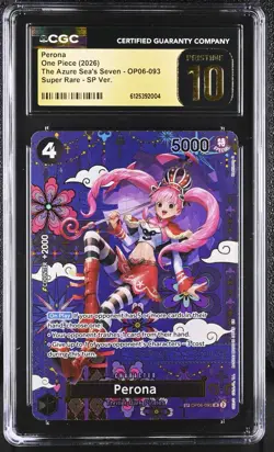 2026 One Piece TCG Azure Sea's Seven Perona OP06-093 SP CGC 10 Pristine - Image 1