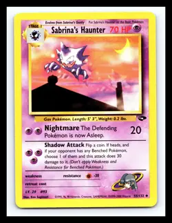 💥 SABRINA'S HAUNTER Gym Challenge Non Holo # 55/132 Pokemon 2000 - Image 1
