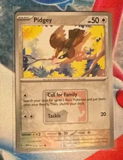 Pokemon 151 Pidgey 016/165 Reverse Holo Play! League Stamp Promo - Image 1
