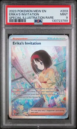 Erika's Invitation Special Illustration Rare Pokemon Mew En-151 203/165 PSA 9 - Image 1