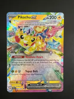 Pokemon Pikachu ex 057/191 Surging Sparks Double Rare Holo NM - Image 2