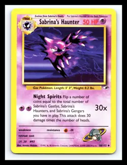 💥 SABRINA'S HAUNTER Non Holo Rare # 58/132 | GYM HEROES | Pokemon 2000 TCG - Image 1