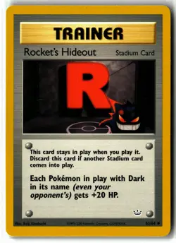 Rocket's Hideout ⭐ 63/64 Uncommon Neo Revelation 2001 Pokemon NM/LP - Image 1