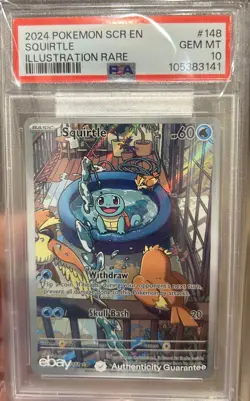 2024 POKEMON SCR EN-STELLAR CROWN ILLUSTRATION RARE #148 SQUIRTLE PSA 10 - Image 1