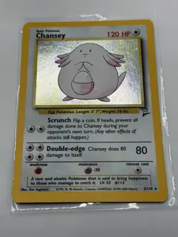 Pokemon Chansey 3/130 Base Set 2 Holo Rare MP - Image 2
