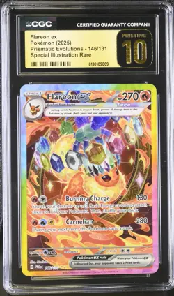 Pokemon Flareon ex Prismatic Evolutions SIR #146 CGC 10 Pristine Gold Label - Image 1