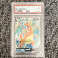 Pokemon Charizard V Full Art Holo Ultra Rare Brilliant Stars 153/172 PSA 10 - Image 1