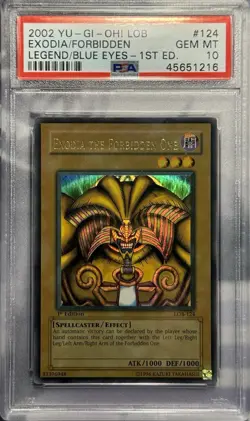 YuGiOh! 1st Ed Exodia The Forbidden One LOB PSA 10 Gem Mint Wavy Strong 10 - Image 1