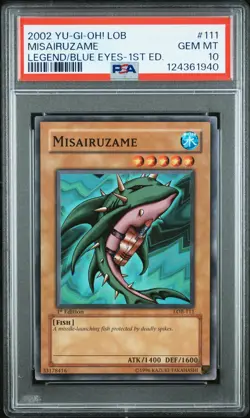 2002 YU-GI-OH! LOB-LEGEND OF BLUE EYES WHITE DRAGON 1ST ED MISAIRUZAME PSA 10 - Image 1