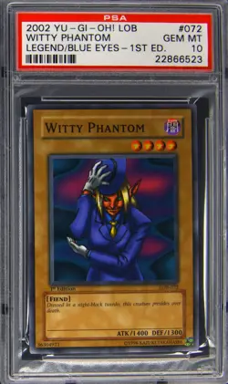 2002 YU-GI-OH! LOB-LEGEND OF BLUE EYES WHITE DRAGON 1ST ED WITTY PHANTOM PSA 10 - Image 1