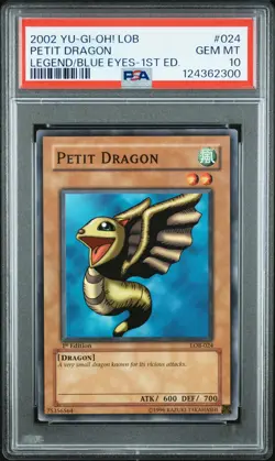 2002 YU-GI-OH! LOB-LEGEND OF BLUE EYES WHITE DRAGON 1ST ED PETIT DRAGON PSA 10 - Image 1