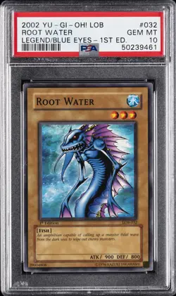 2002 YU-GI-OH! LOB-LEGEND OF BLUE EYES WHITE DRAGON 1ST ED ROOT WATER PSA 10 - Image 1