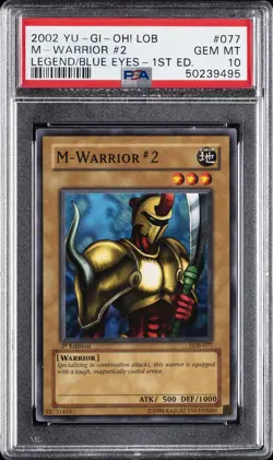 2002 YU-GI-OH! LOB-LEGEND OF BLUE EYES WHITE DRAGON 1ST ED M-WARRIOR #2 PSA 10 - Image 1