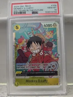 One Piece 2024 OP07-500 Years in the Future #109 Monkey D. Luffy PSA 10 - Image 1