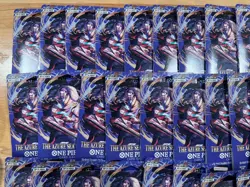 Lot of 47 One Piece OP-14 THE AZURE SEA’S SEVEN Sleeved Booster Packs In Hand - Image 3