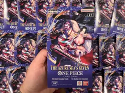 Lot of 47 One Piece OP-14 THE AZURE SEA’S SEVEN Sleeved Booster Packs In Hand - Image 4