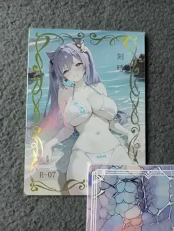 keqing R7 liquid fantasy Goddess Story WAIFU ANIME CARD - Image 1