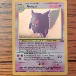 Pokemon Gengar 5/62 Fossil Holo Rare Unlimited 80 HP English Card 1999 - Image 1