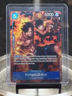 2025 One Piece OP08-052 Portgas D Ace Treasure Rare TR OP10 Alt Art NM Card - Image 1