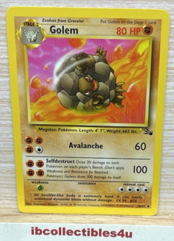 Golem 36/62 - 1999 WOTC Fossil - Vintage Pokemon Card - LP - Image 1
