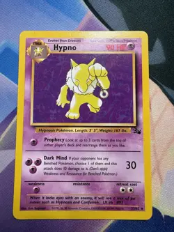 Pokemon TCG Hypno Fossil Card 23/62 Unlimited Regular Non-Holo Rare NM - Image 1
