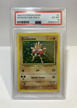 1999 Pokemon Hitmonchan Holo Base Set Unlimited PSA 6 - Image 1