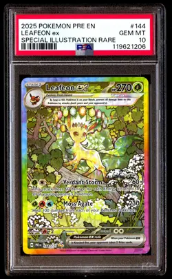 PSA 10 Leafeon EX 144 Pokemon Pre En Holo Prismatic Evolutions 2025 Special Illu - Image 1