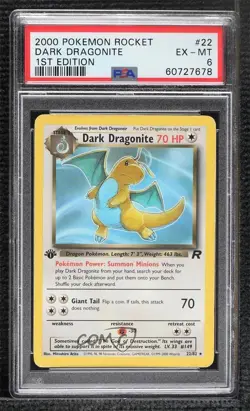 Dark Dragonite 1st Ed. Pokemon Team Rocket PSA 6 2000 - Image 1