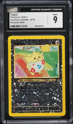 CGC 9 Togepi Reverse Holo Southern Islands 2001 Pokemon Card #4 - Image 1